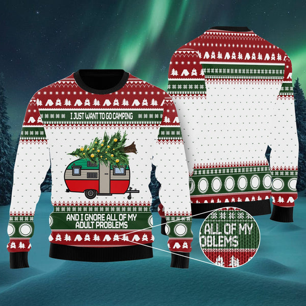 I Just Want To Camping Ugly Christmas Sweater | Adult | US1572