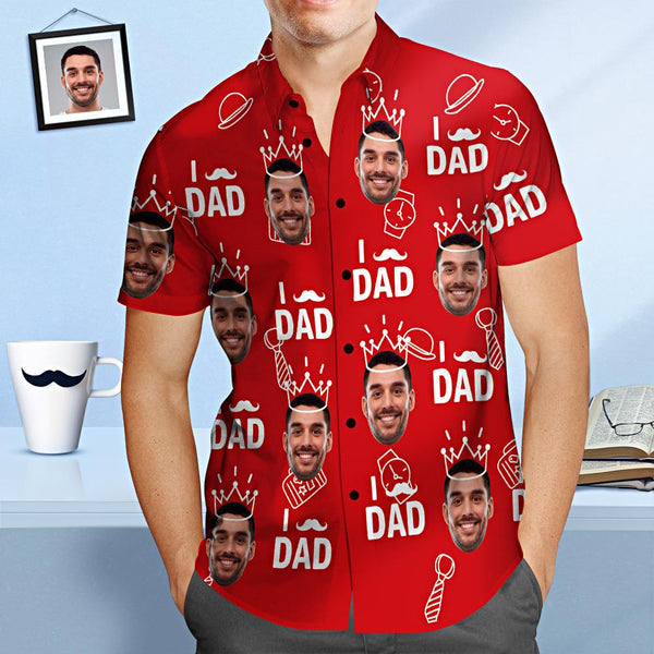 I Love Dad Father's Day Gift For Dad Custom Photo Hawaiian Shirt | P182