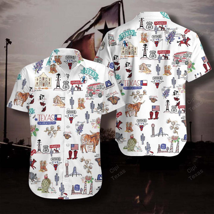 I Love Texas Doodles Cute Hawaiian Shirt | For Men & Women | HW2424-BehighStyle