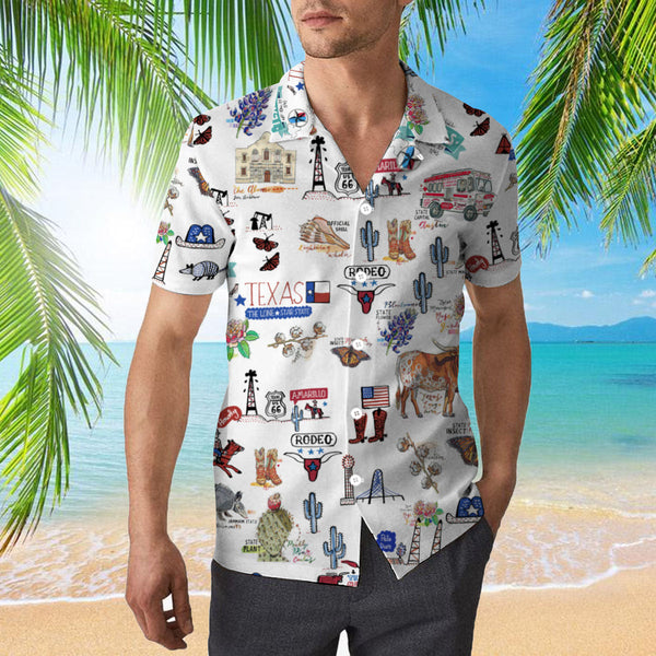 I Love Texas Doodles Cute Hawaiian Shirt | For Men & Women | HW2424-BehighStyle