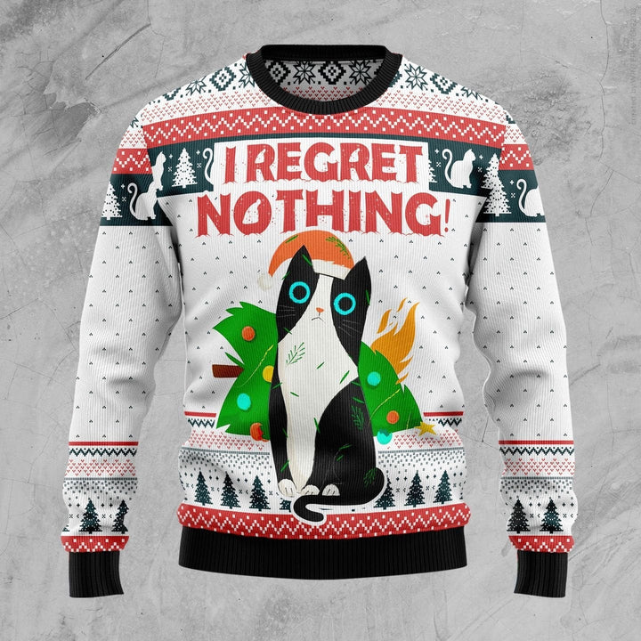 I Regret Nothing Cat Ugly Christmas Sweater | For Men & Women | Adult | US1136-BehighStyle