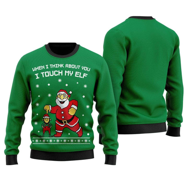 I Touch My Elf Ugly Christmas Sweater | Adult | US2384