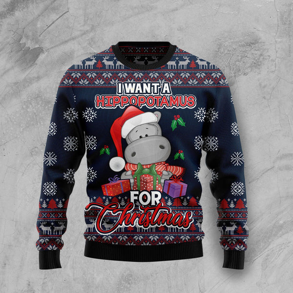 I Want A Hippopotamus Ugly Christmas Sweater | For Men & Women | Adult | US1202-BehighStyle