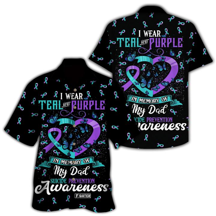 I Wear Teal And Purple For My Dad Hawaiian Shirt | For Men & Women | HW2496-BehighStyle