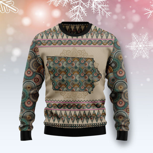 IOWA Mandala Ugly Christmas Sweater | For Men & Women | Adult | US1455-BehighStyle