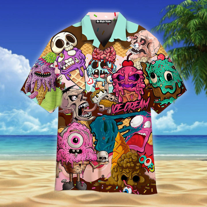 Ice Cream Zombie Halloween Hawaiian Shirt | For Men & Women | HW1968-BehighStyle