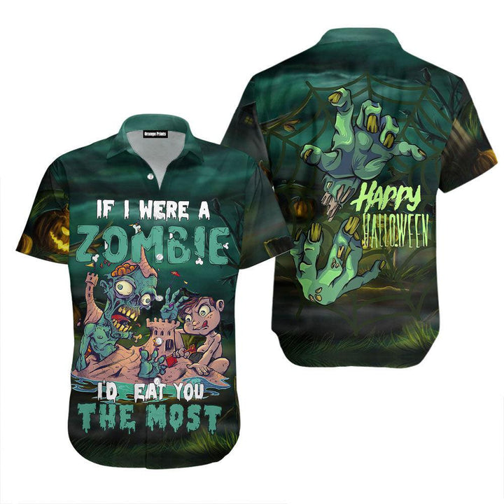 If I Were A Zombie Halloween Hawaiian Shirt | For Men & Women | HW2645-BehighStyle