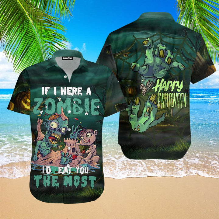 If I Were A Zombie Halloween Hawaiian Shirt | For Men & Women | HW2645-BehighStyle