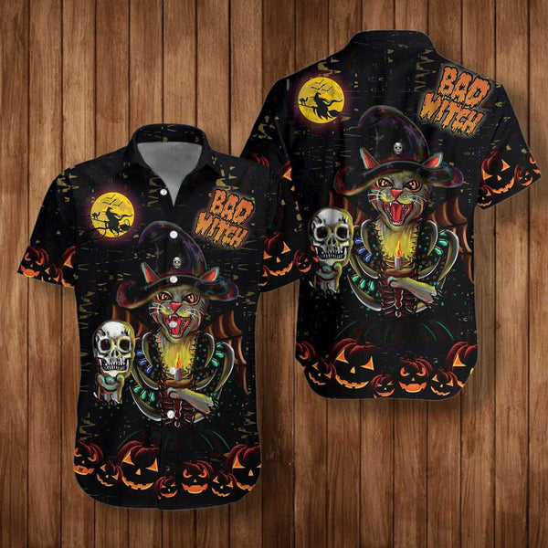 I'm A Bad Witch Cat Hawaiian Shirt | HW2944