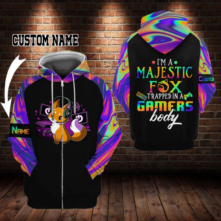 I'm A Majestic Fox Gamer Custom Name 3D All Over Print | For Men & Women | Adult | CN159-BehighStyle