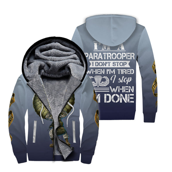 I'm A Paratrooper Fleece Zip Hoodie All Over Print | For Men & Women | FT4305