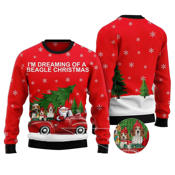 I'm Dreaming of A Beagle Christmas Funny Ugly Christmas Sweater | Adult | US2330