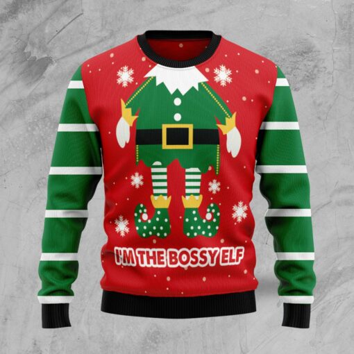 I’m The Bossy Elf Xmas Ugly Christmas Sweater | Adult | US1729