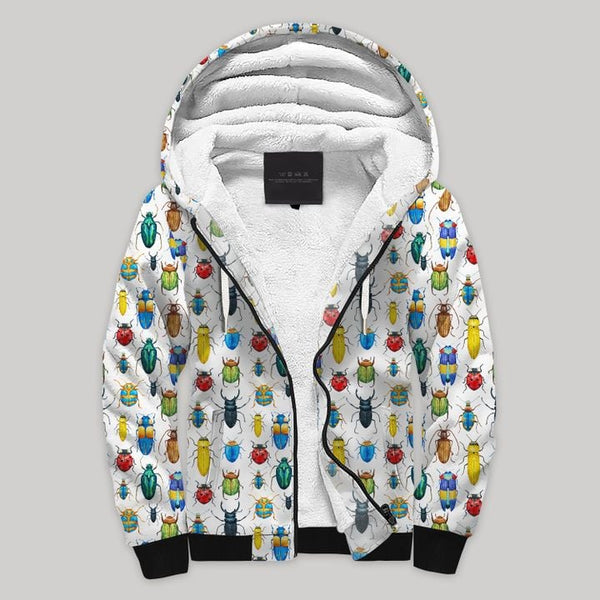 Insects Colourful Fleece Zip Hoodie All Over Print | FZ856