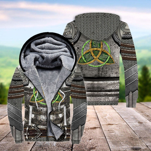 Irish Armor Knight Warrior Patrick's Day Fleece Zip Hoodie All Over Print | For Men & Women | FZ139-BehighStyle