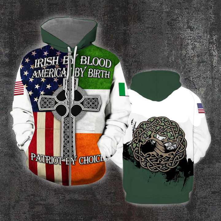 Irish By Blood American By Birth Patriot By Choice 3D All Over Print | For Men & Women | Adult | HP1003-BehighStyle