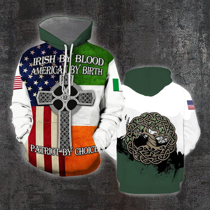 Irish By Blood American By Birth Patriot By Choice 3D All Over Print | For Men & Women | Adult | HP1003-BehighStyle