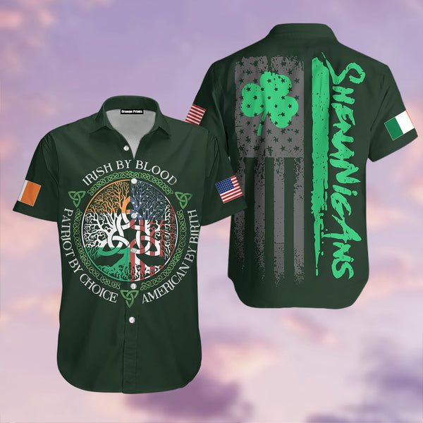 Irish By Blood American By Birth Patriot By Choice Tree Of Life Hawaiian Shirt | For Men & Women | HW1830-BehighStyle