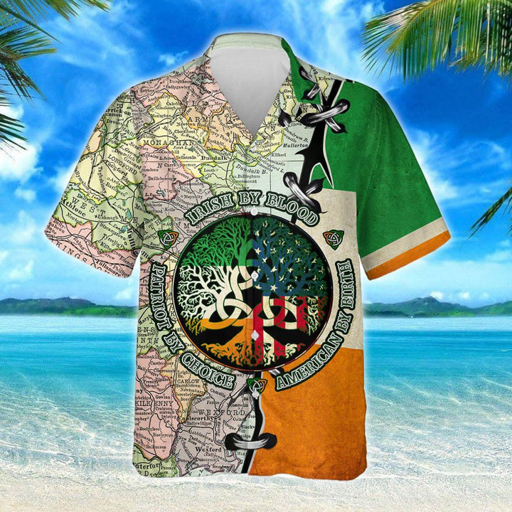 Irish By Blood American By Birth Patriot Hawaiian Shirt | For Men & Women | HW1739-BehighStyle