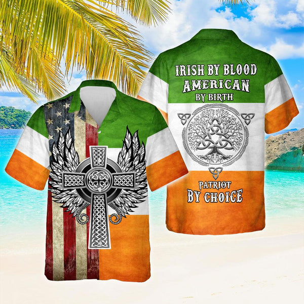 Irish By Blood American By Birth Patriot Hawaiian Shirt | For Men & Women | HW1740-BehighStyle