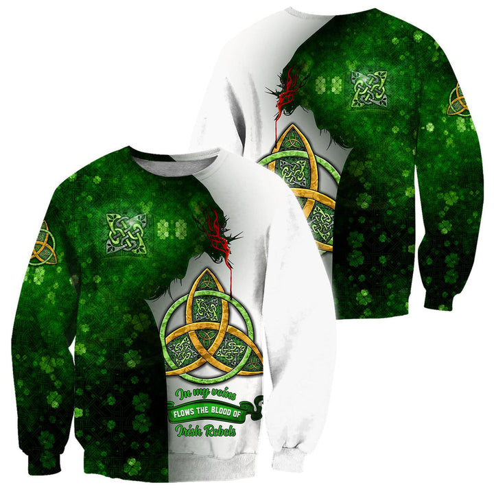 Irish St. Patrick Jesus Rebel In My Vain Cool Design Unisex 3D All Over Print | For Men & Women | Adult | HP754-BehighStyle