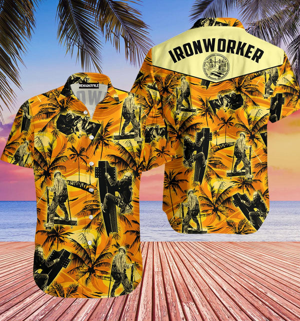 Ironworker Palm Tree Hawaiian Shirt | For Men & Women | HW152-BehighStyle