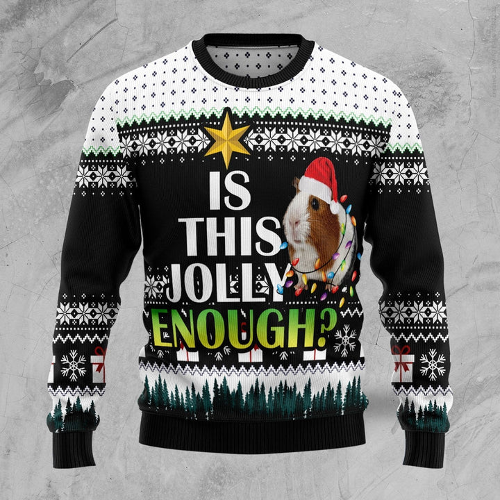 Is It Jolly Enough Guinea Pig Xmas Ugly Christmas Sweater | For Men & Women | Adult | US1093-BehighStyle