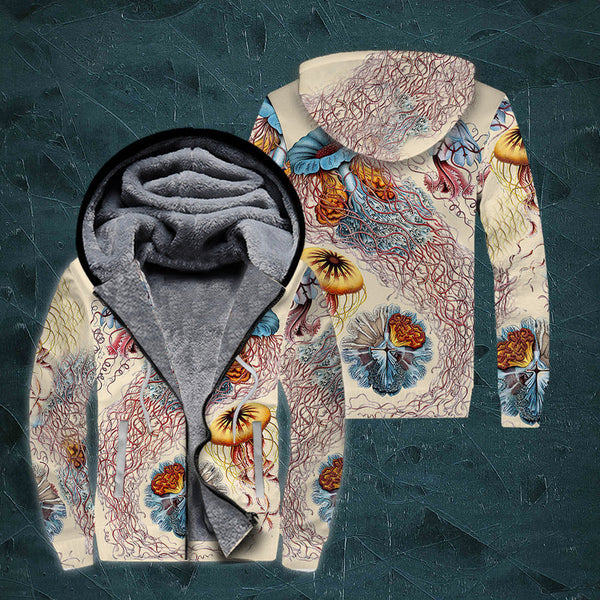 Jellyfish Beautiful Fleece Zip Hoodie All Over Print | FZ403