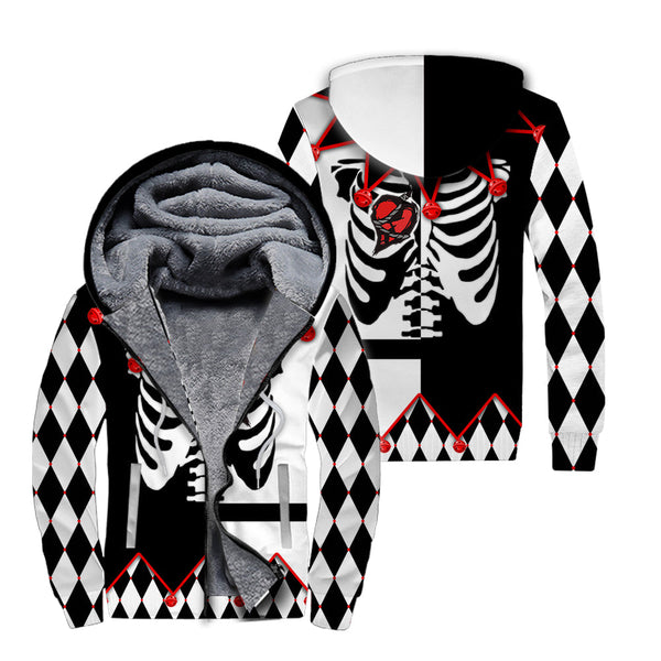 Jester Costume Halloween Cosplay Fleece Zip Hoodie All Over Print | FZ493