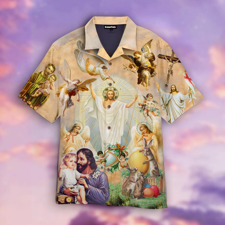 Jesus Happy Easter Hawaiian Shirt | For Men & Women | HW2047-BehighStyle