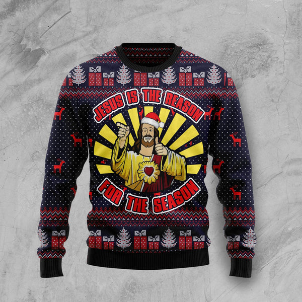 Jesus Is The Reason For The Season Ugly Christmas Sweater | For Men & Women | Adult | US1089-BehighStyle