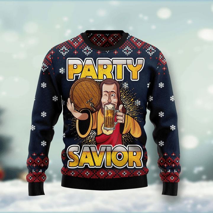 Jesus Party Savior Ugly Christmas Sweater | For Men & Women | Adult | US1346-BehighStyle