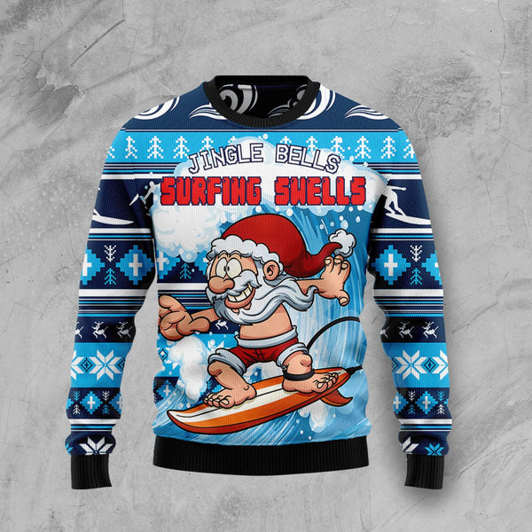 Jingle Bells Surfing Ugly Christmas Sweater | For Men & Women | Adult | US1160-BehighStyle