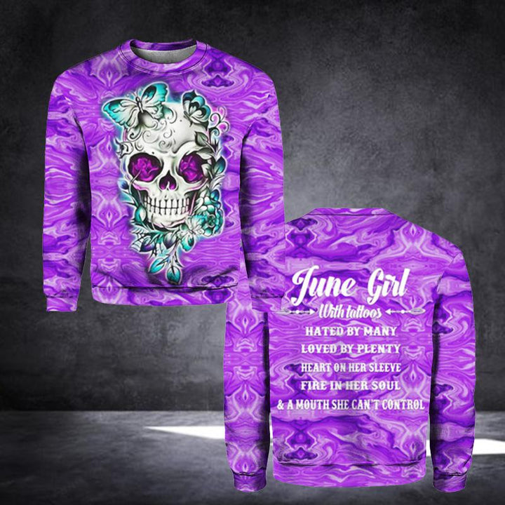 June Girl With Tattoo Skull 3D All Over Print | For Men & Women | Adult | HT19986-BehighStyle