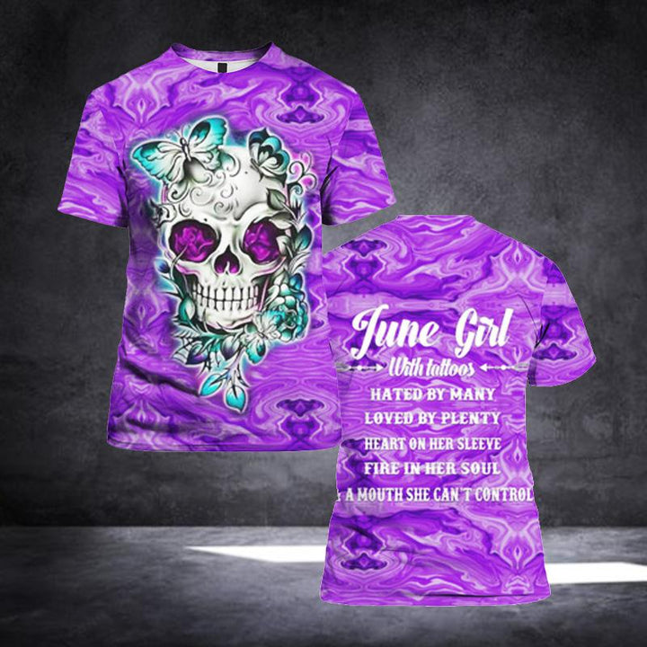 June Girl With Tattoo Skull 3D All Over Print | For Men & Women | Adult | HT19986-BehighStyle