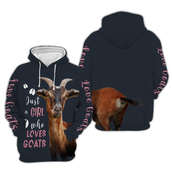 Just A Girl Loves Goats Christmas Trees 3D All Over Print | For Men & Women | Adult | HP2016-BehighStyle