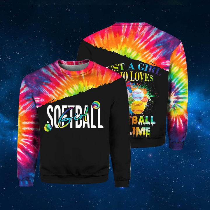 Just A Girl Who Loves Softball And Slime Colorful 3D All Over Print | For Men & Women | Adult | HP153-BehighStyle