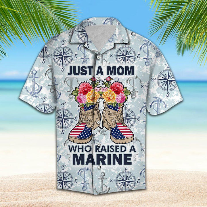 Just A Mom Who Raised A Marine Cool Design Aloha Hawaiian Shirt | For Men & Women | HW1199-BehighStyle