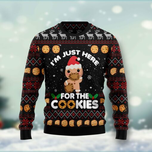 Just Here For The Cookies Ugly Christmas Sweater | Adult | US1665