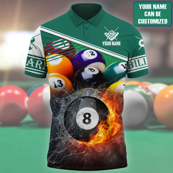 Maxcorners Billiard Fire Colorful Personalized Unisex Shirt