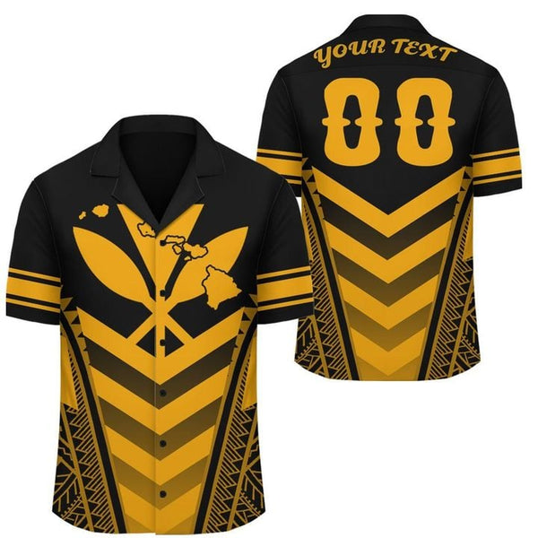 Kanaka Map Football Black Custom Name Hawaiian Shirt | HN743