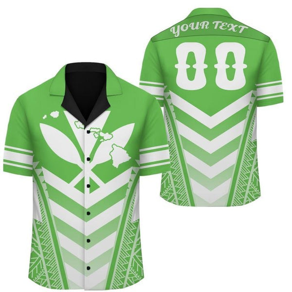 Kanaka Map Football Green Custom Name Hawaiian Shirt | HN744
