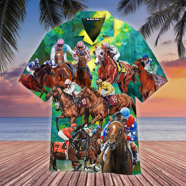 Kentucky Derby Horse Racing Aloha Hawaiian Shirt | For Men & Women | HW2678-BehighStyle