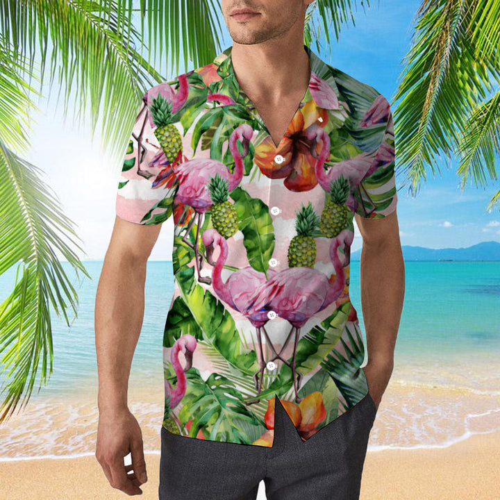 King Kameha Tropical Flamingo Hawaiian Shirt | For Men & Women | HW2214-BehighStyle