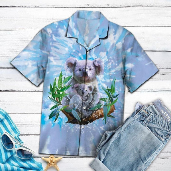 Koala Blue Tie Dye Aloha Hawaiian Shirt | For Men & Women | HW1488-BehighStyle