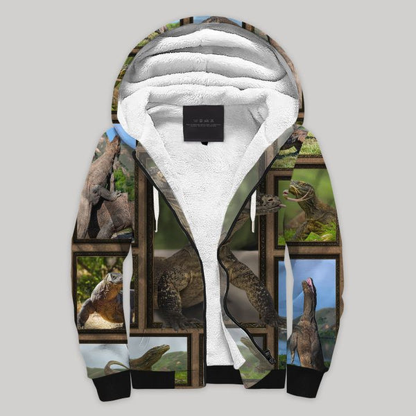 Komodo Dragon Blanket Fleece Zip Hoodie All Over Print | FZ914