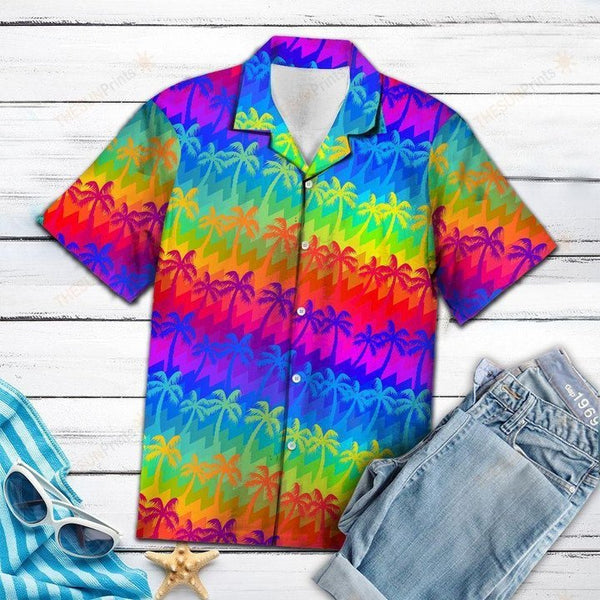 LGBT Coconut Palm Hawaiian Shirt | HW3004