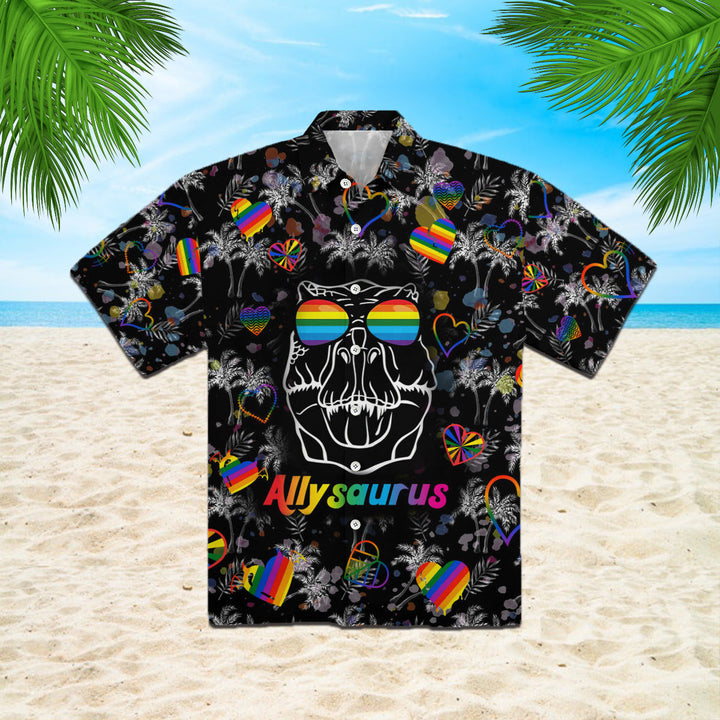 LGBT Dinosaur Allysaurus Hawaiian Shirt | For Men & Women | HW1005-BehighStyle