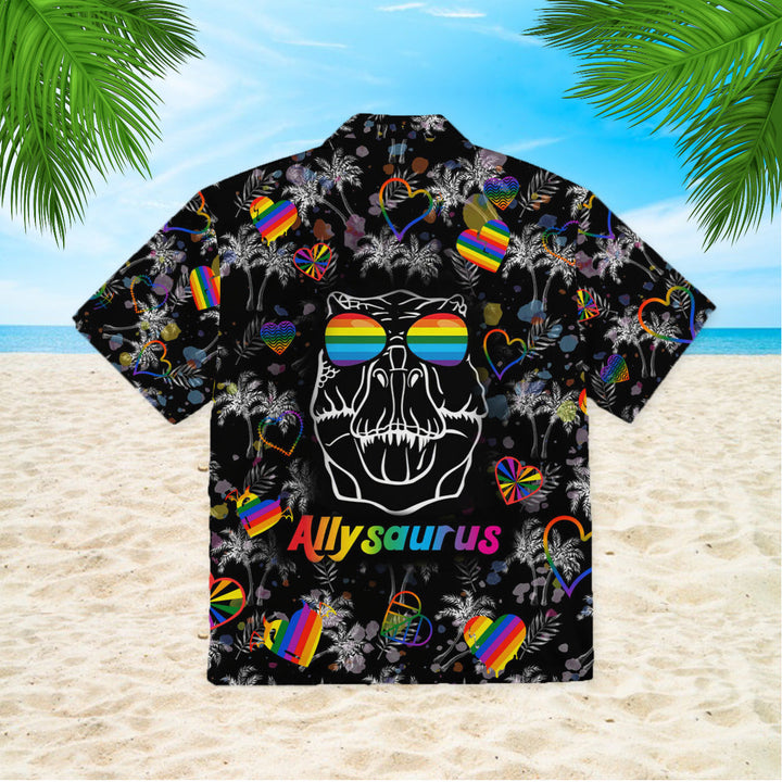 LGBT Dinosaur Allysaurus Hawaiian Shirt | For Men & Women | HW1005-BehighStyle