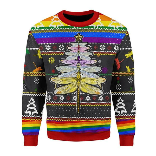 LGBT Dragonfly Ugly Christmas Sweater | For Men & Women | Adult | US1343-BehighStyle